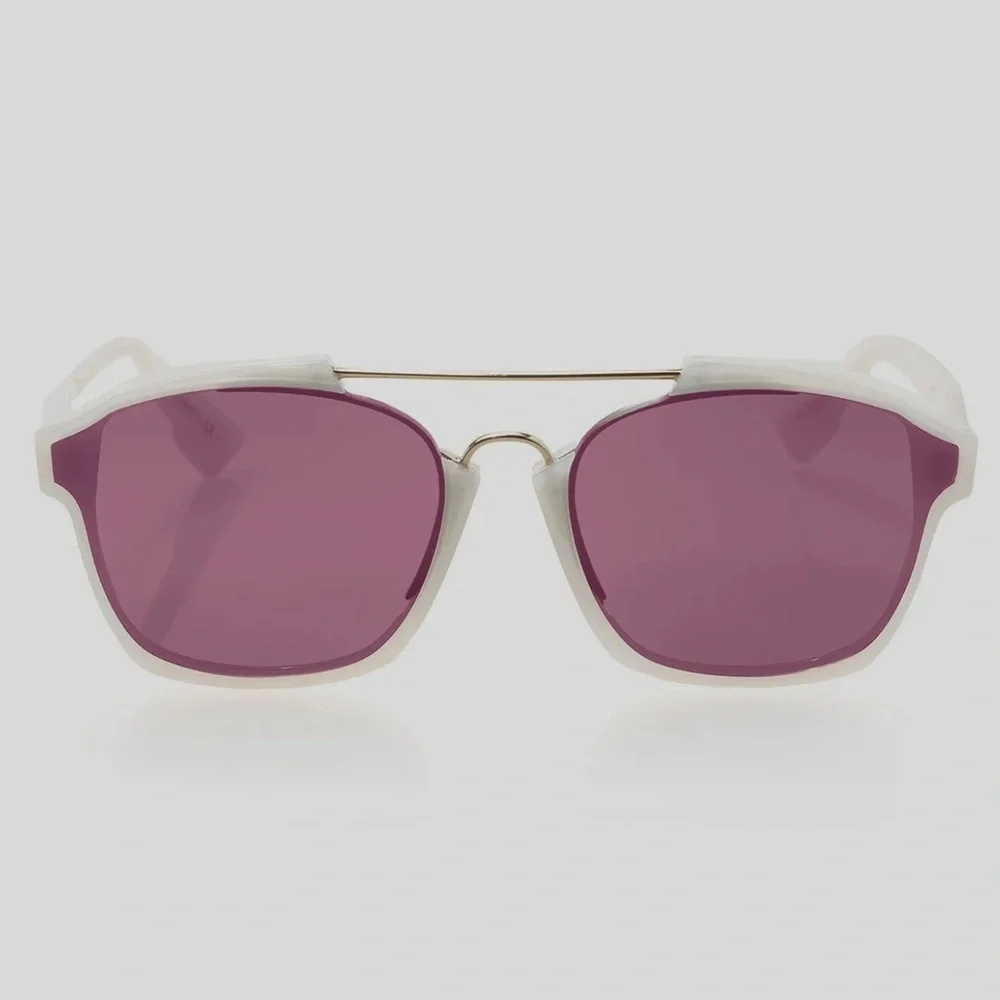 Christian Dior Abstract Aviator Sunglasses Pink Lens Milk/Gold Frame with Case - Picture 8 of 9